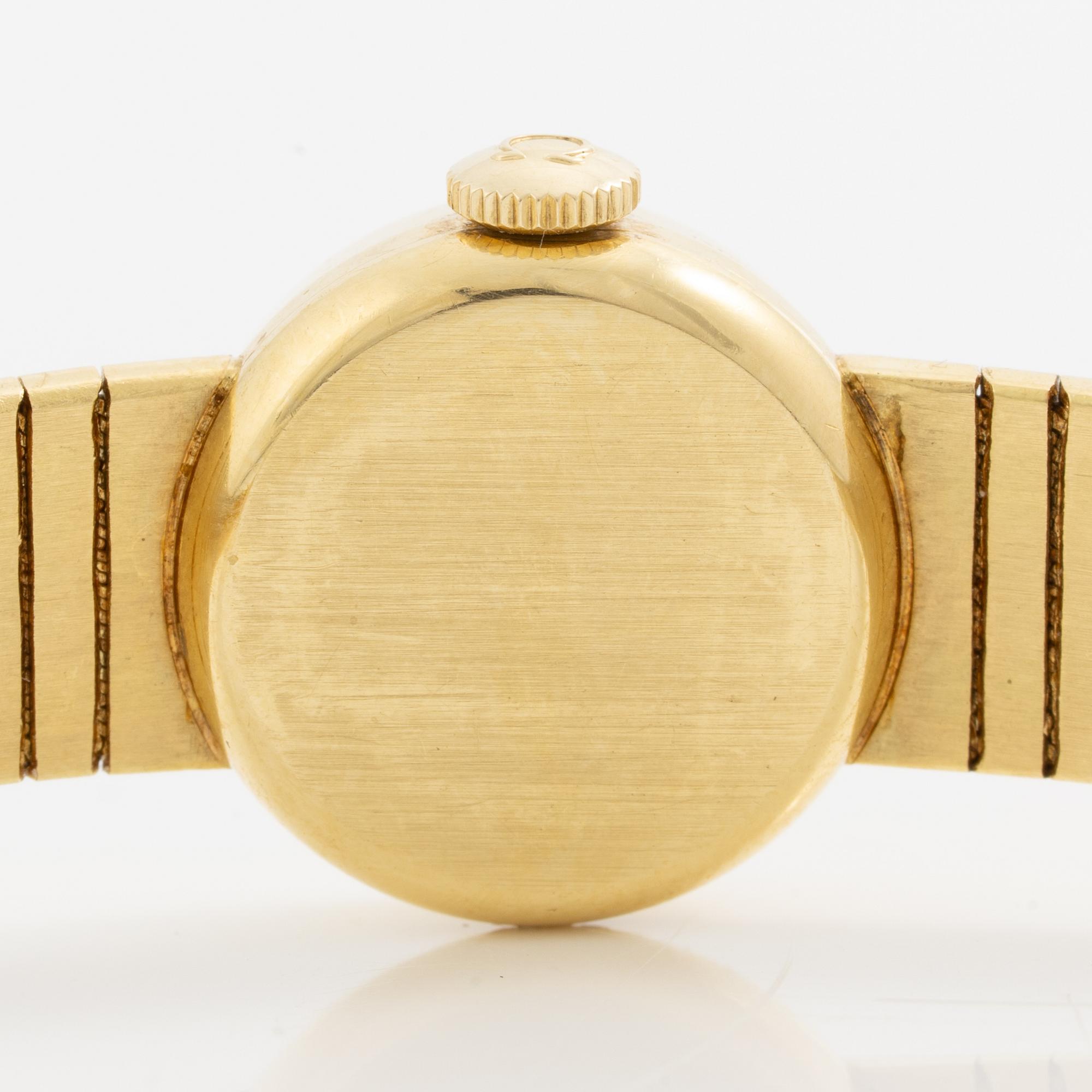 Omega, wristwatch, 18K gold, 17 mm.