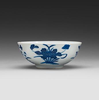 A blue and white bowl, Qing dynasty Kangxi (16662-1722).