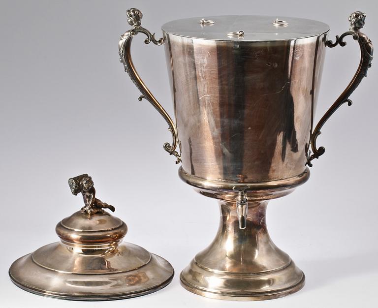 BRÄNNVINSCISTERN, nysilver, CR Carlström, omkring 1900.