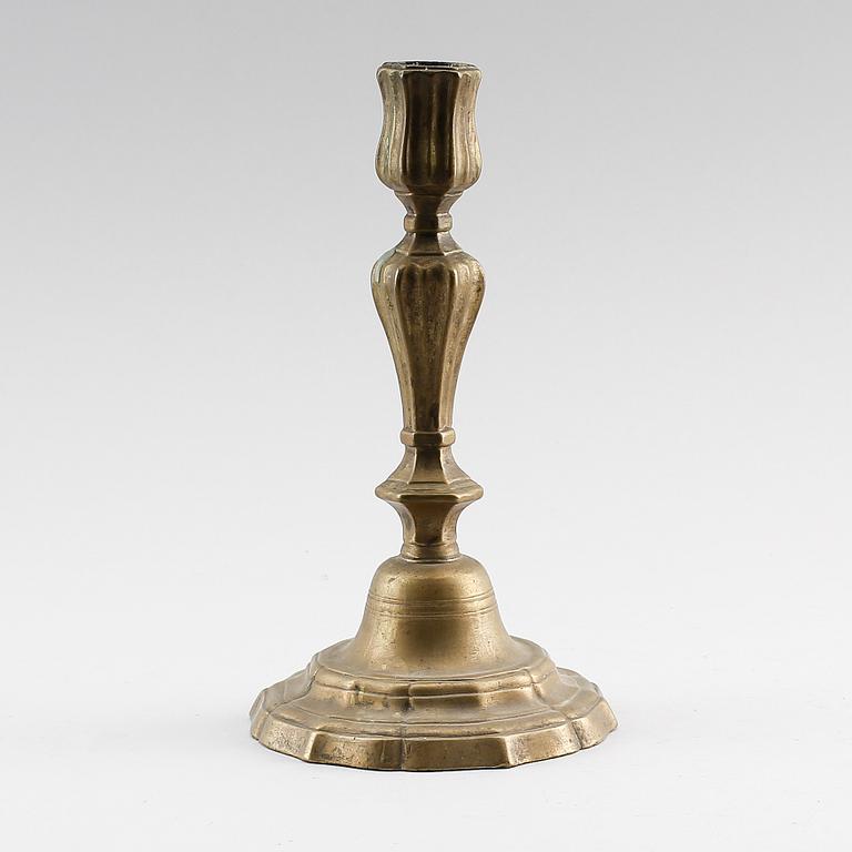 LJUSSTAKE, mässing, 1700/1800-tal.
