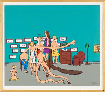 Marie-Louise Ekman, färgserigrafi, 1971, signerad 36I150.