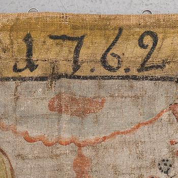 A FOLK ART WALL PAINTING FROM 1762. Sweden.