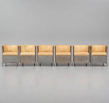 Mats Theselius, a set of six custom ordered "Aluminiumfåtölj", Källemo, Värnamo ca. 1990.