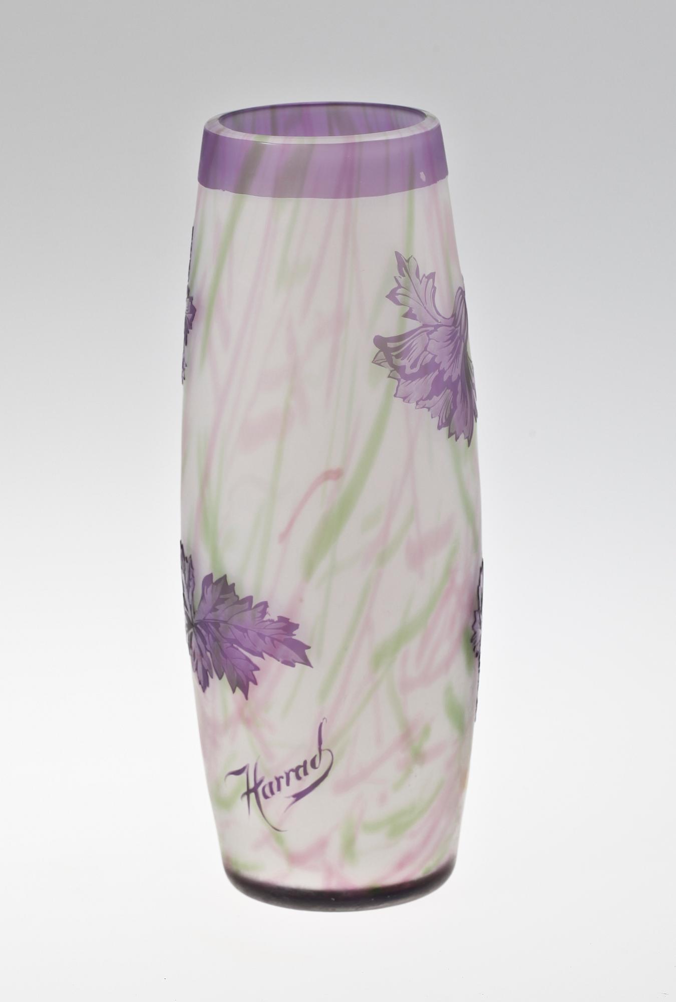 VAS, överfångsglas, jugend, Harrach, 1900-talets början.