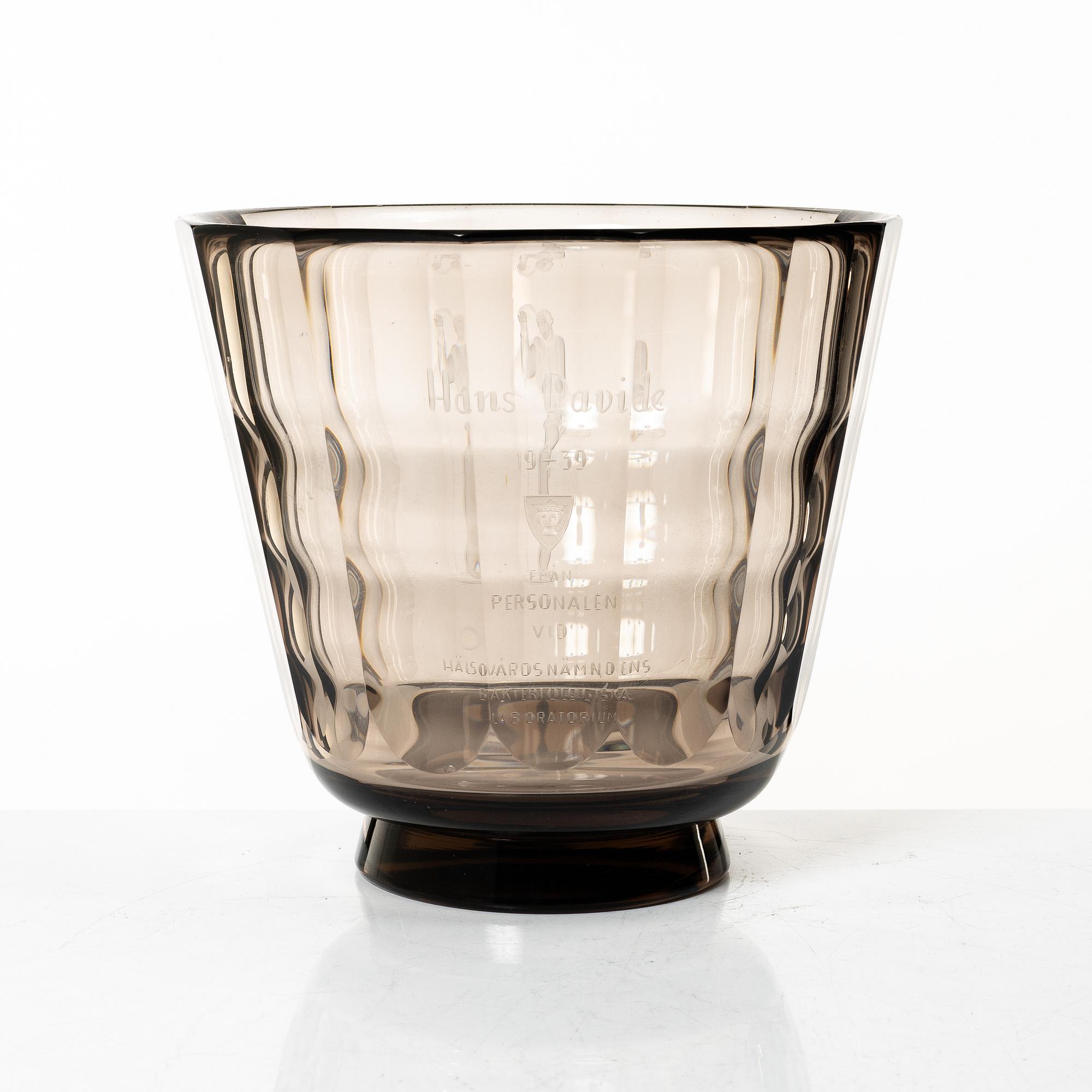 Simon Gate, Bowl, glass, Orrefors, 1930s.