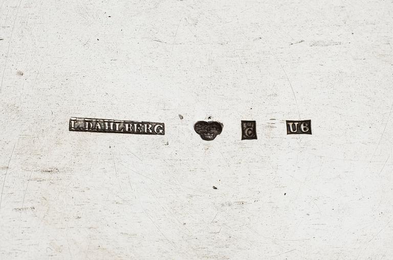 KAFFESERVIS, 3 delar, silver, L Dahlberg, Stockholm 1898. Totalvikt ca 1715 g.