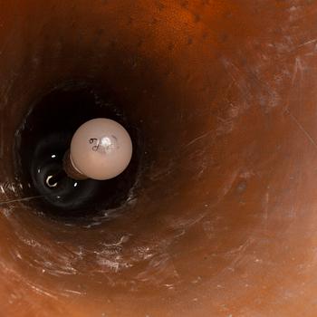 A 1970s copper ceiling light, Denmark.