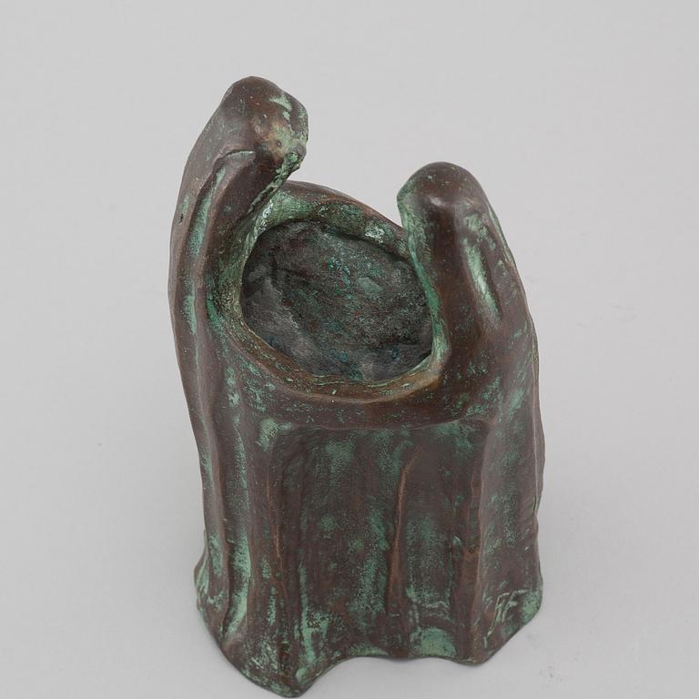 OIDENTIFIERAD KONSTNÄR, skulptur, brons, signerad FF, 1900-tal.