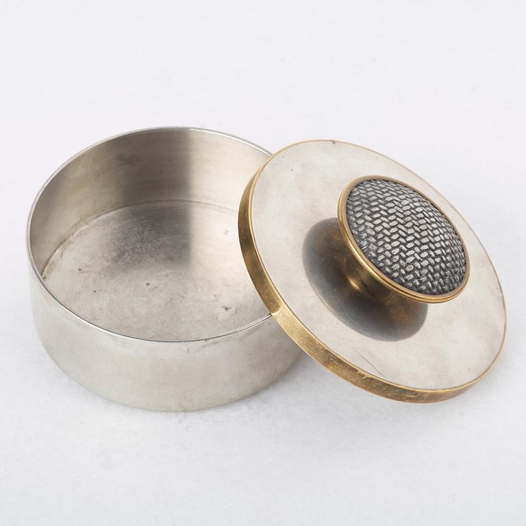 Estrid Ericson, a pewter and brass box with cover, Svenskt Tenn, Stockholm 1956.