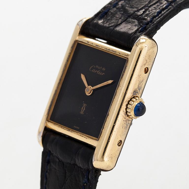 must de Cartier, Tank, wristwatch, 20.5 x 20 (28) mm.