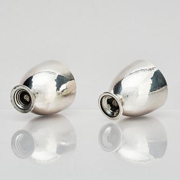 Georg Jensen, a pair of silver casters, design Johan Rohde, Copenhagen 1915-1921.