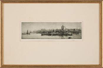 Axel Fridell · AXEL FRIDELL,Torrnålsgravyr, London, 1927, signerad A. Fridell,