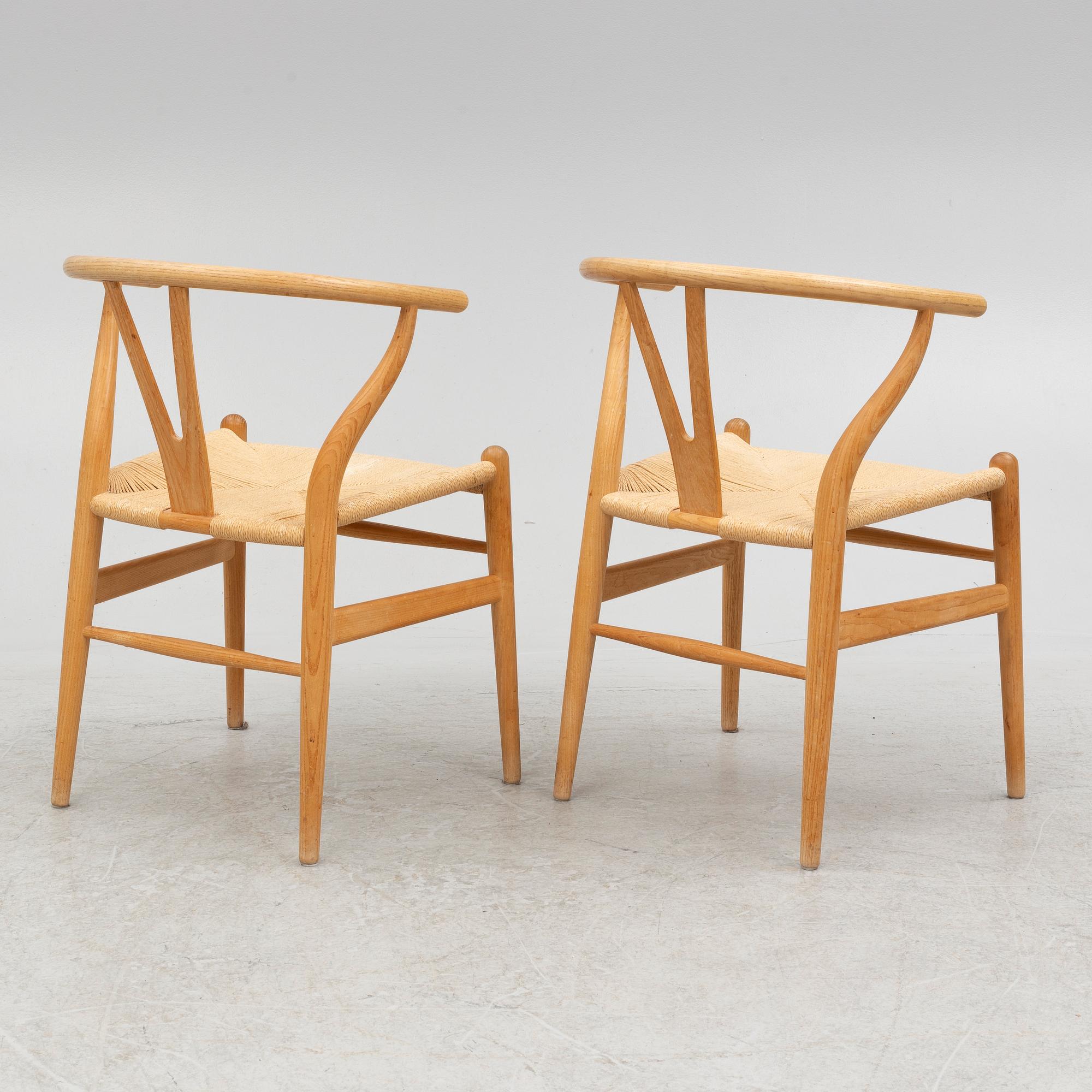 Hans J. Wegner, stolar, 6 st, "Y-stolen" modell CH-24, Carl Hansen & Søn, Danmark.