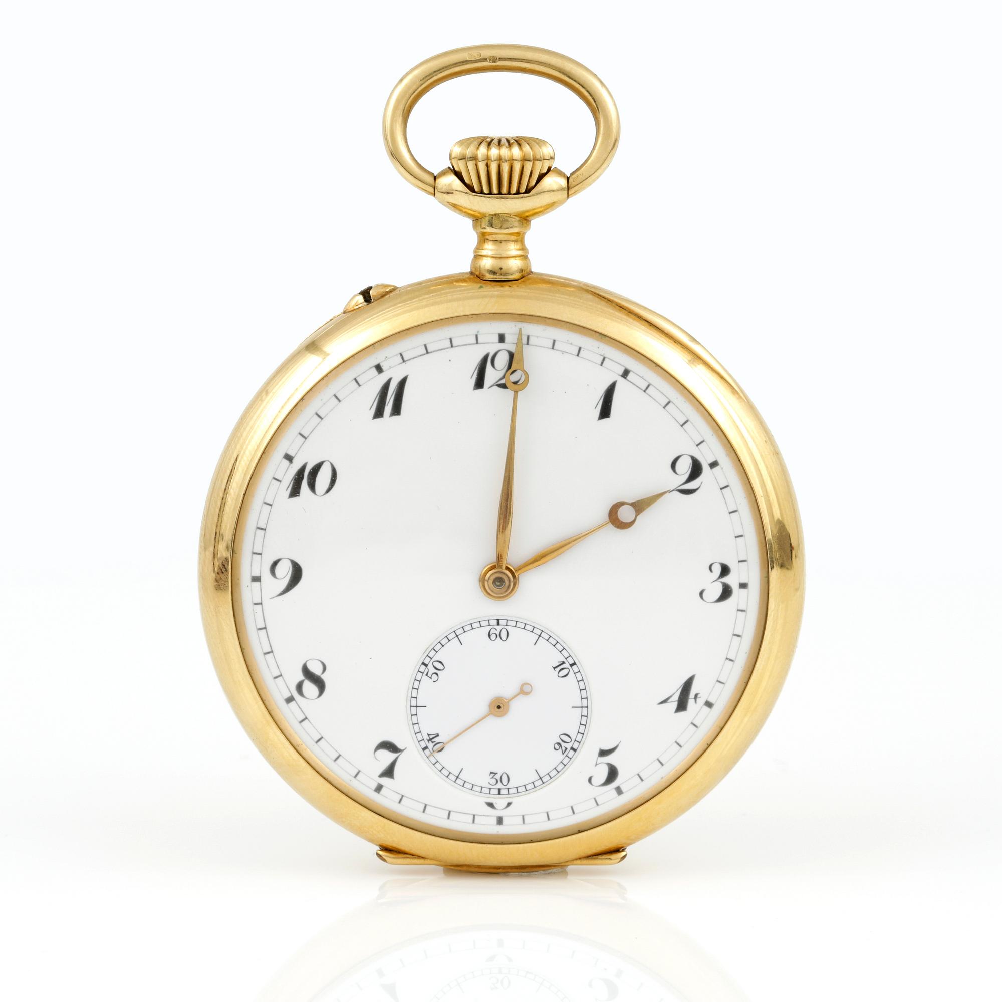 FICKUR, 18K guld, IWC Schaffhausen, Schweiz, troligen sent 1800-talets. Vikt 90,43 g.