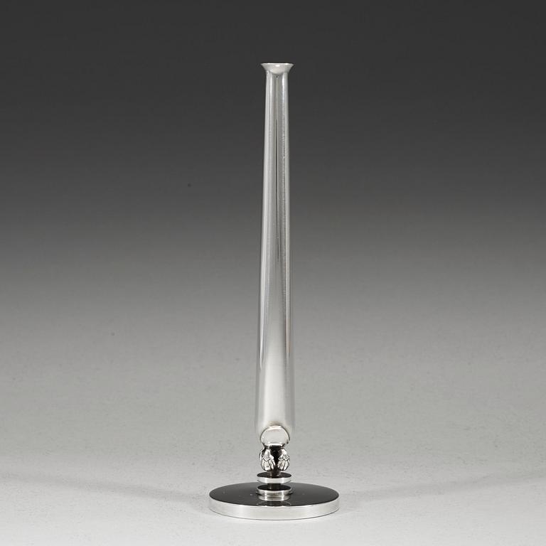 A Harald Nielsen sterling orchid vase, Georg Jensen, Copenhagen 1945-77.