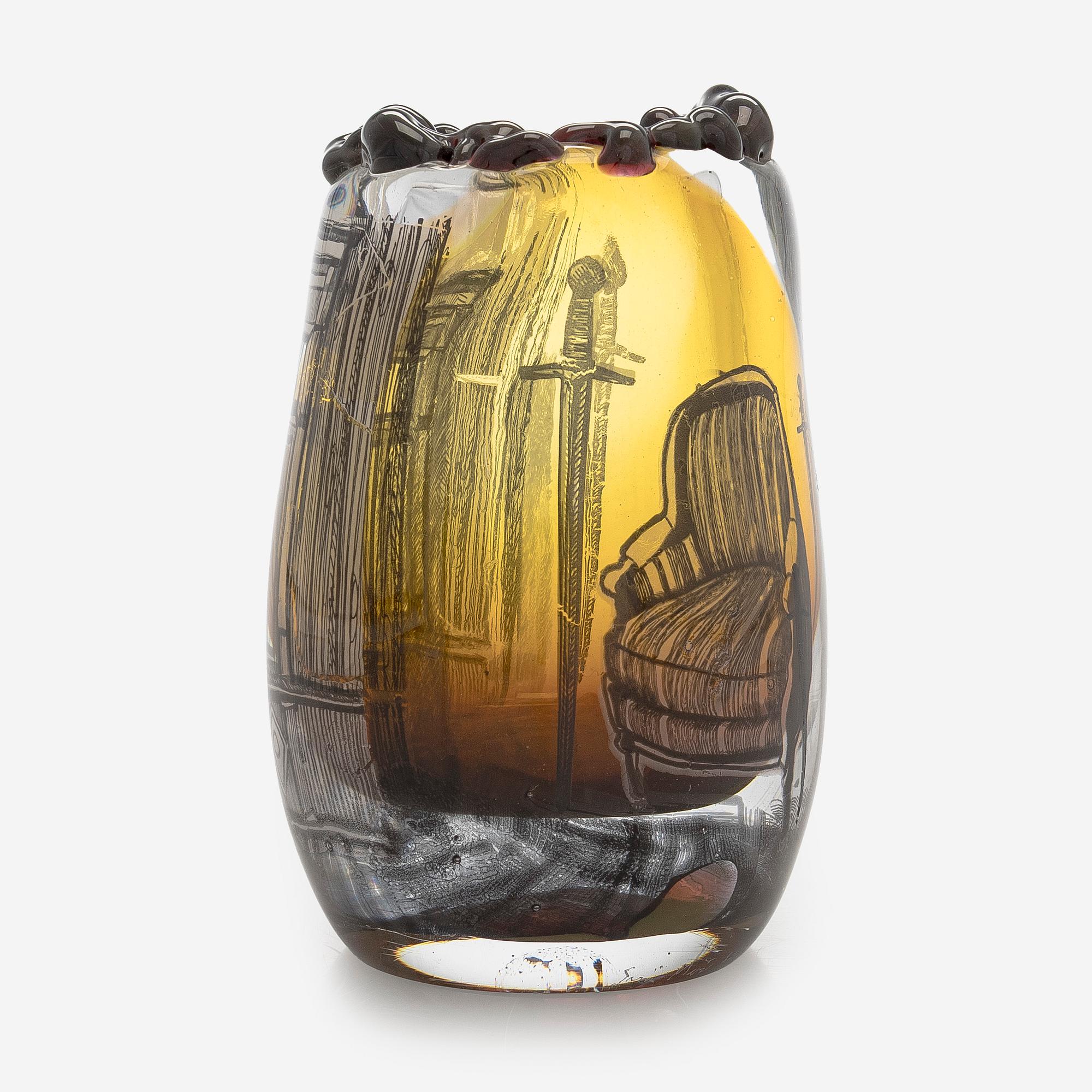 Sini Majuri, a glass sculture 'Iron and love'. Signed Sini Majuri 2023.