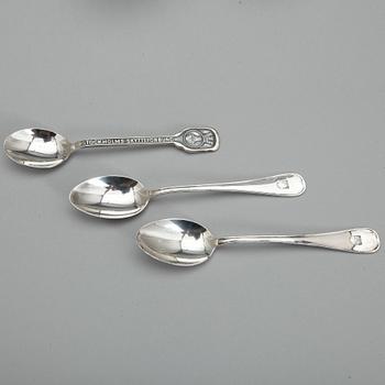 PARTI SILVER, ca 27 delar, bl.a Ceson, Göteborg 1985. Total, vikt ca 1090 gram.