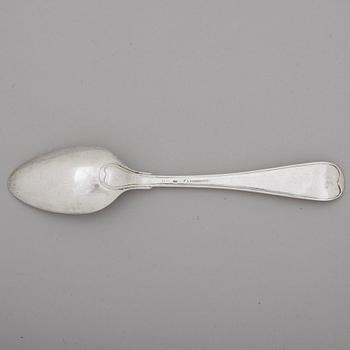 A Swedish 18th century set of 15 dessert-spoons, mark of Pehr Zethelius, Stockholm 1797.