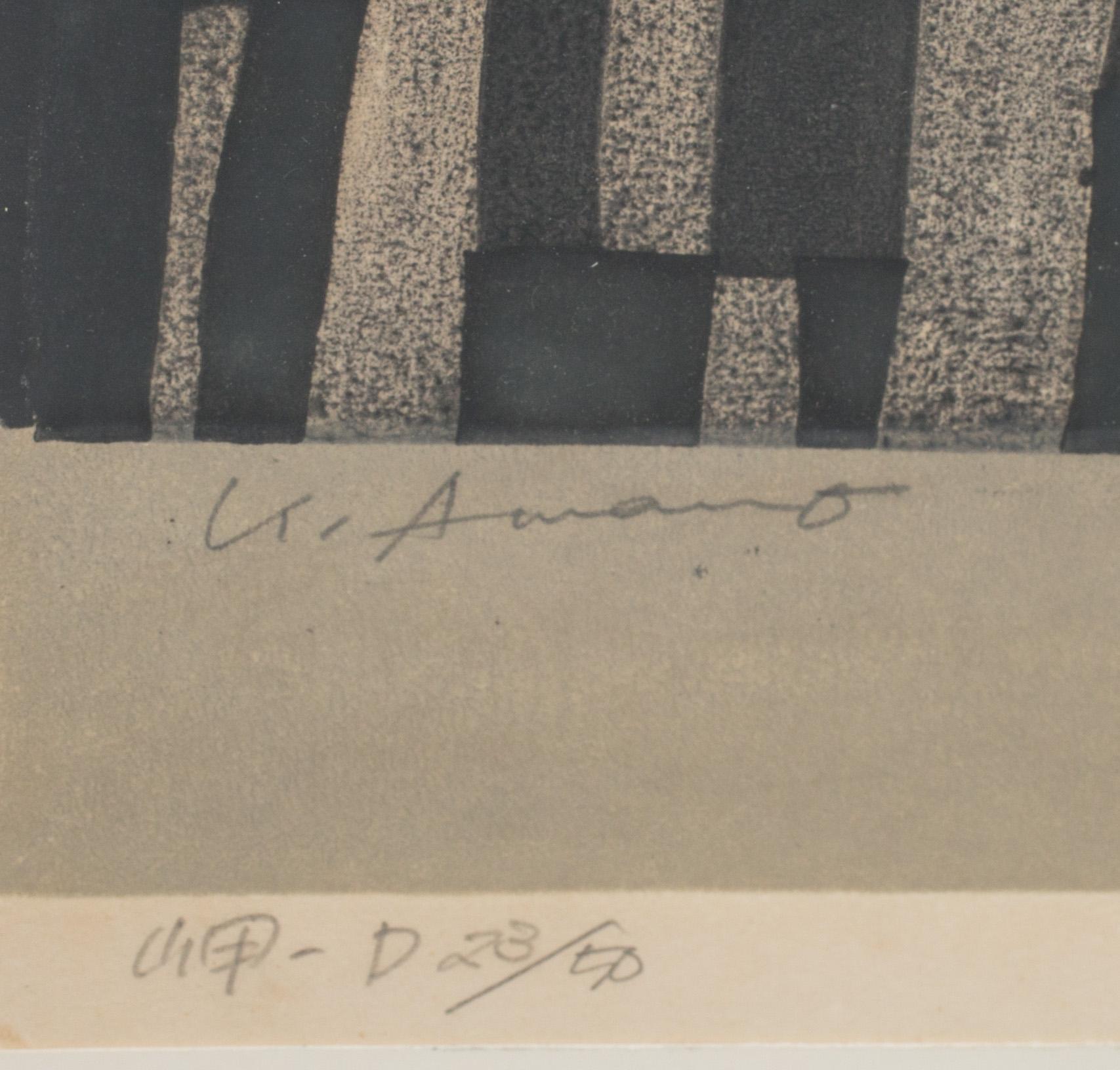 KUNIHIRO AMANO, litografi, signerad.