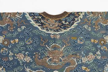 An imperial blue kesi summer robe, Jifu, Qing dynasty, 1830's.