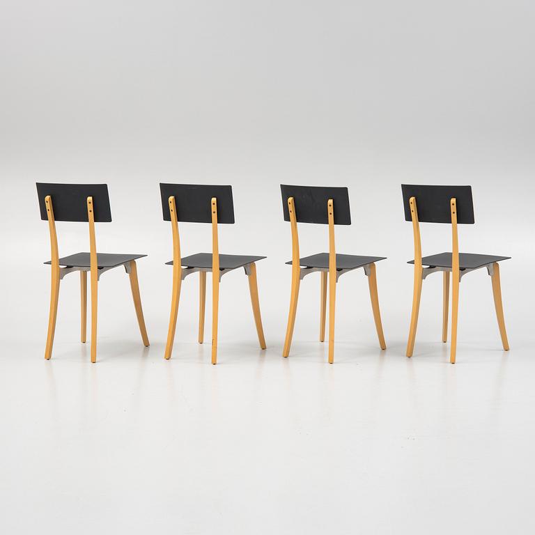 Enzo Mari, chairs, 4 pcs, "Marina", Zanotta, Italy, 21st century.
