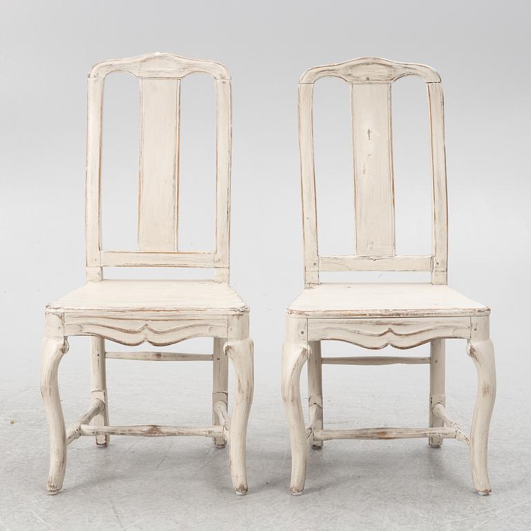 A pair of late Baroque chairs, 18th century.