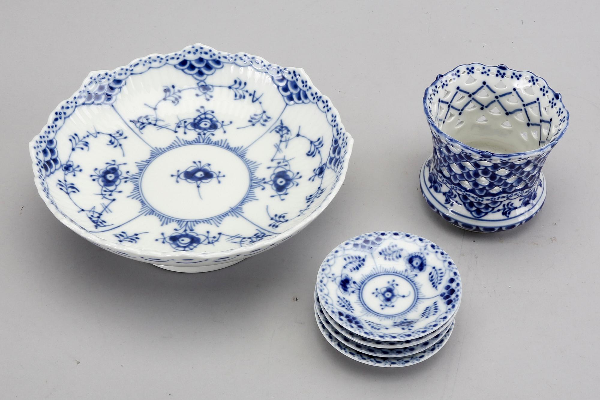 Tableware Blue fluted halvblonde Royal Copenhagen Denmark second half of the 20th century porcelain.
