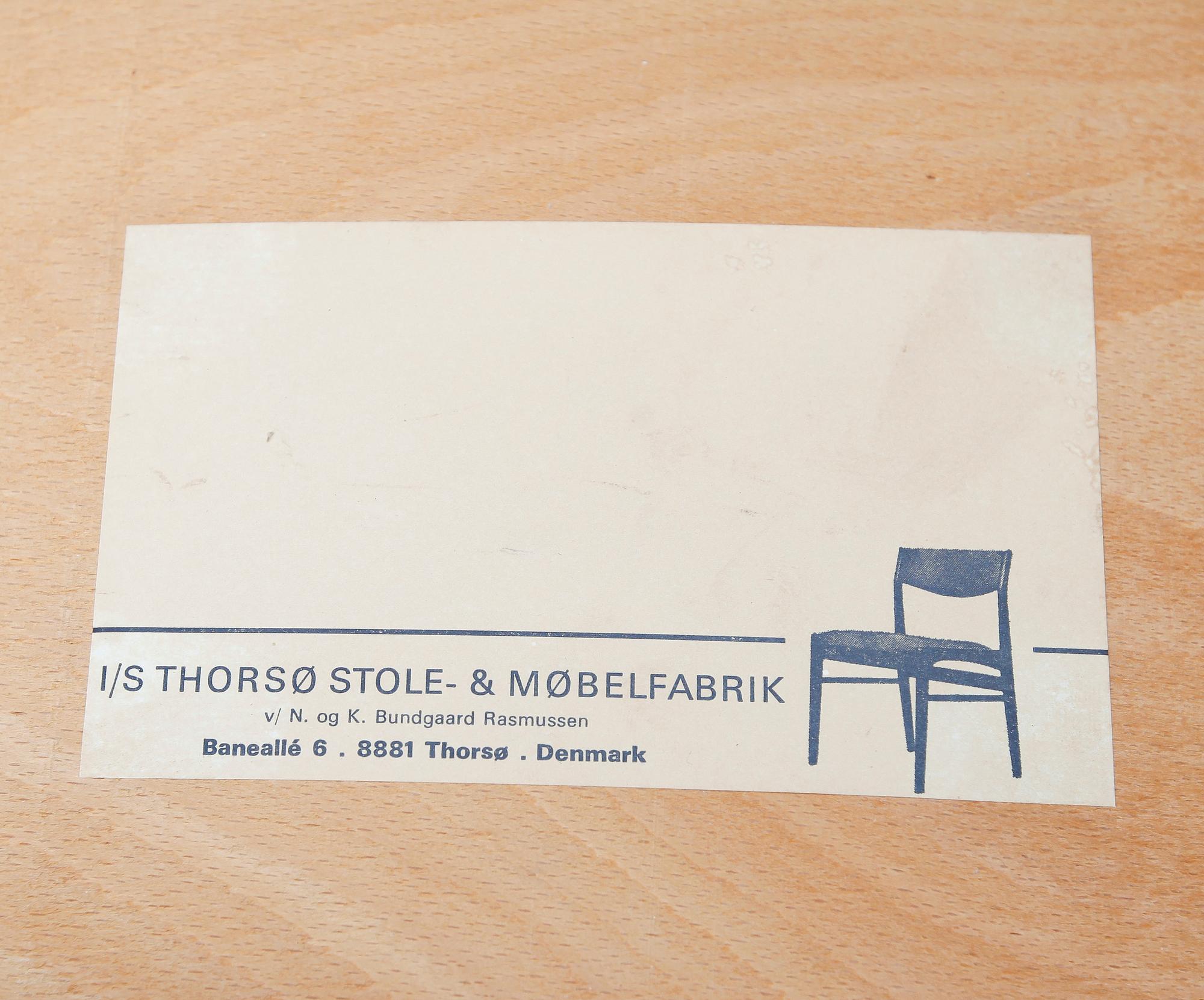 STOLAR, 10 st, I/S Thorsø Stole- och Møbelfabrik, Danmark, 1900-talets andra hälft.