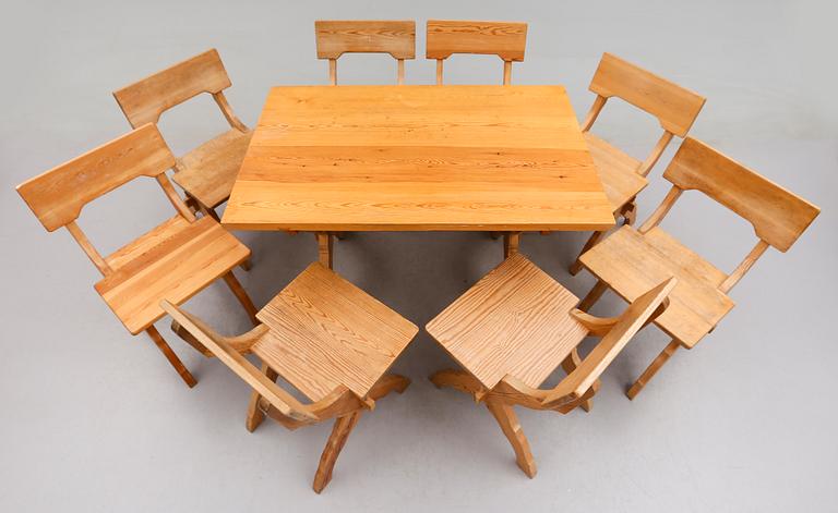 STOLAR 8 st OCH BOCKBORD, 1900-talets andra hälft.