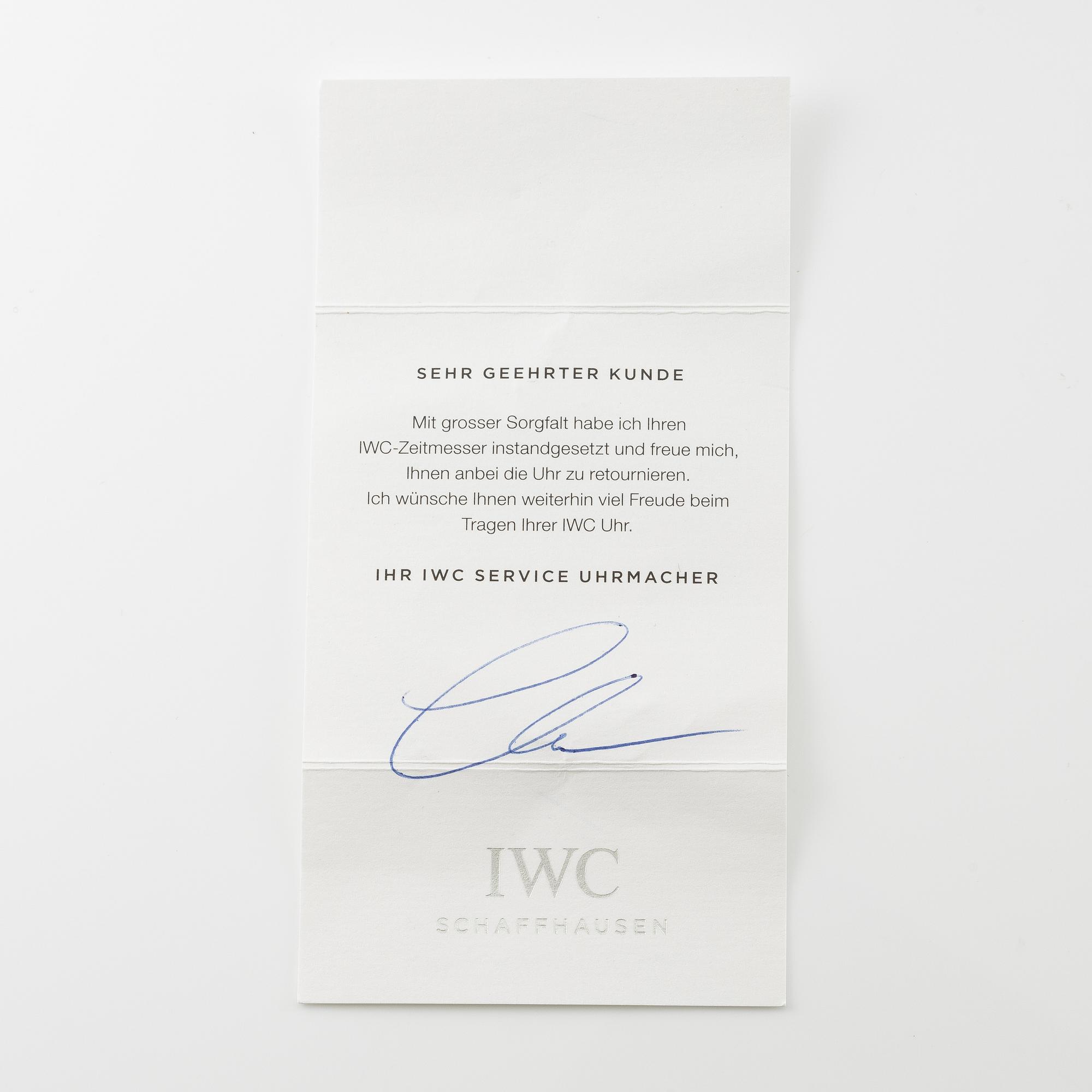 IWC, International Watch Co, Schaffhausen, Portofino, wristwatch, 34 mm.