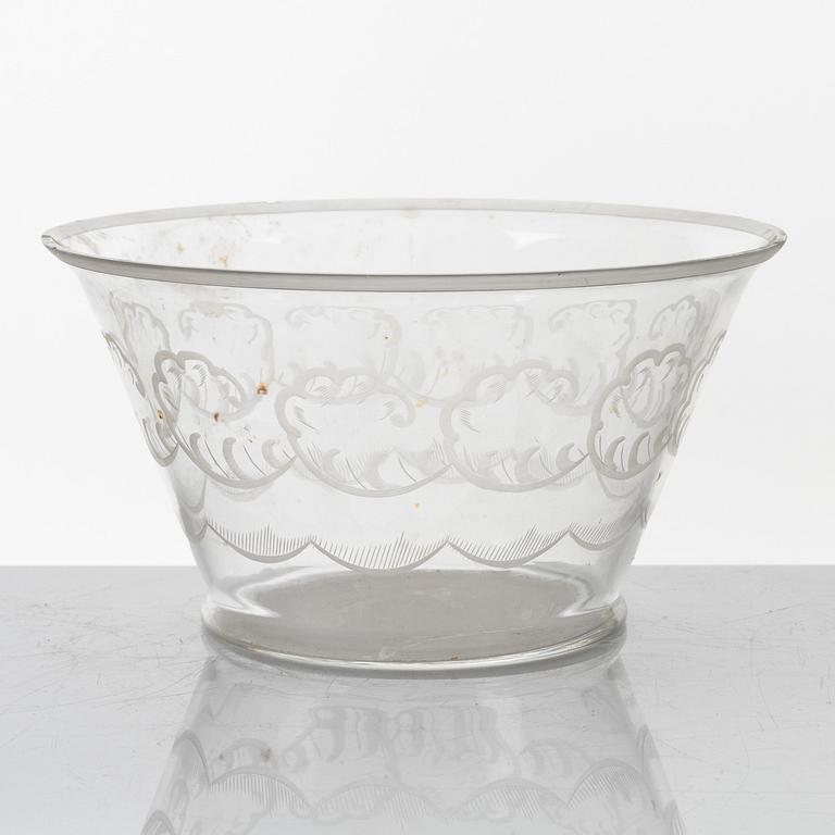 Simon Gate, skål, "Molnet", Orrefors,