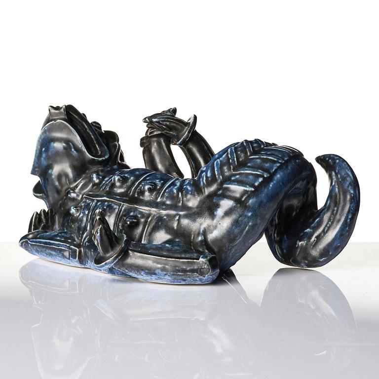 Wilhelm Kåge, a stoneware sculpture of a dragon, Gustavsberg, 1939.