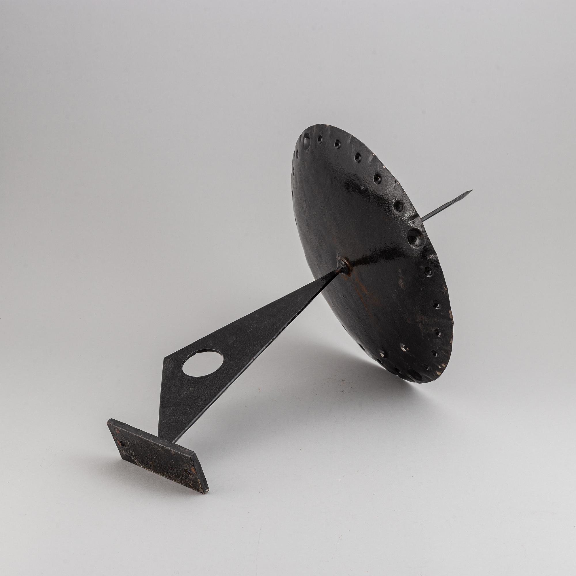 A 20th century painted metal sun dia, signed SLl.