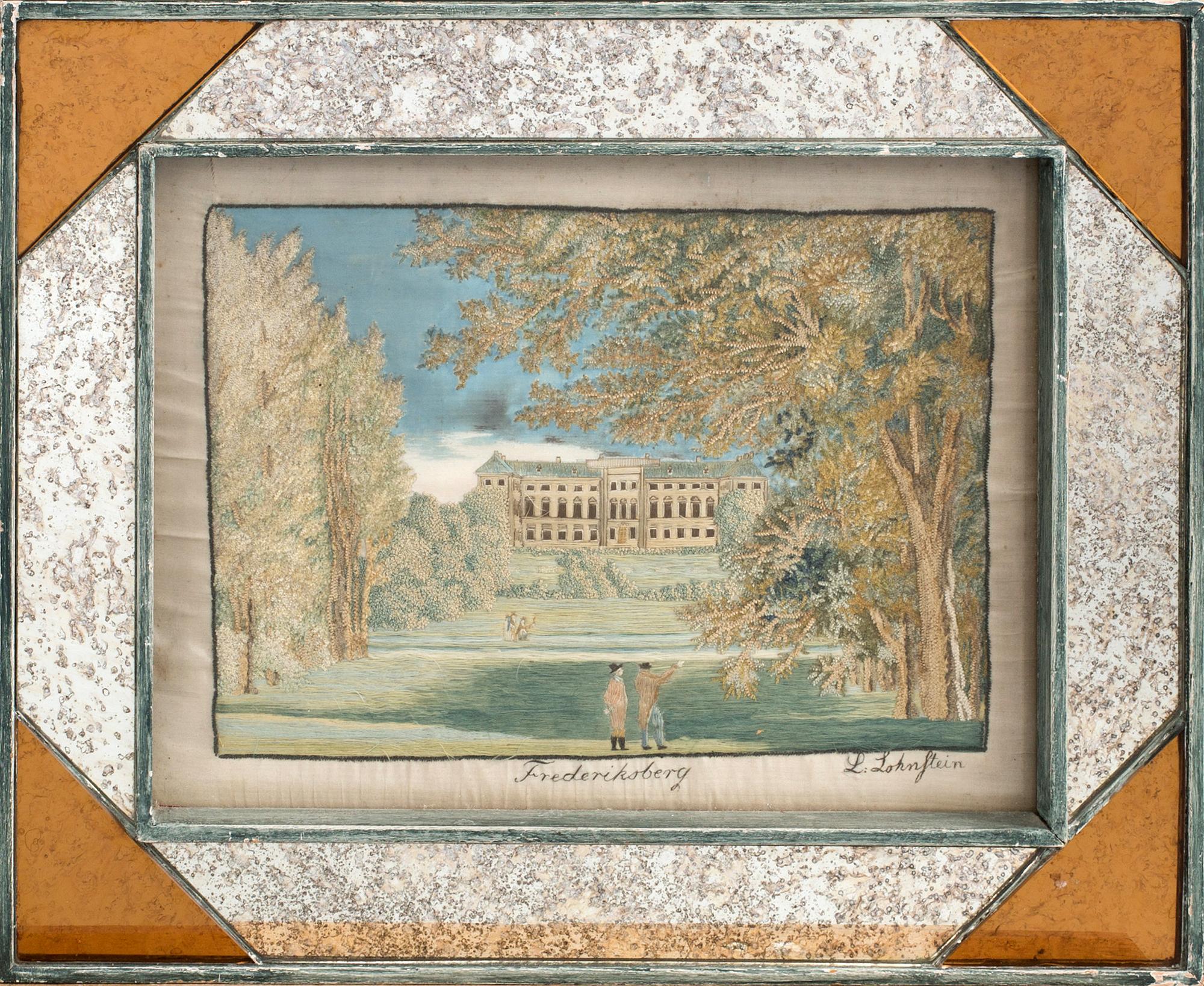 BRODERADE TAVLOR 2 st, 1800-talets första hälft.