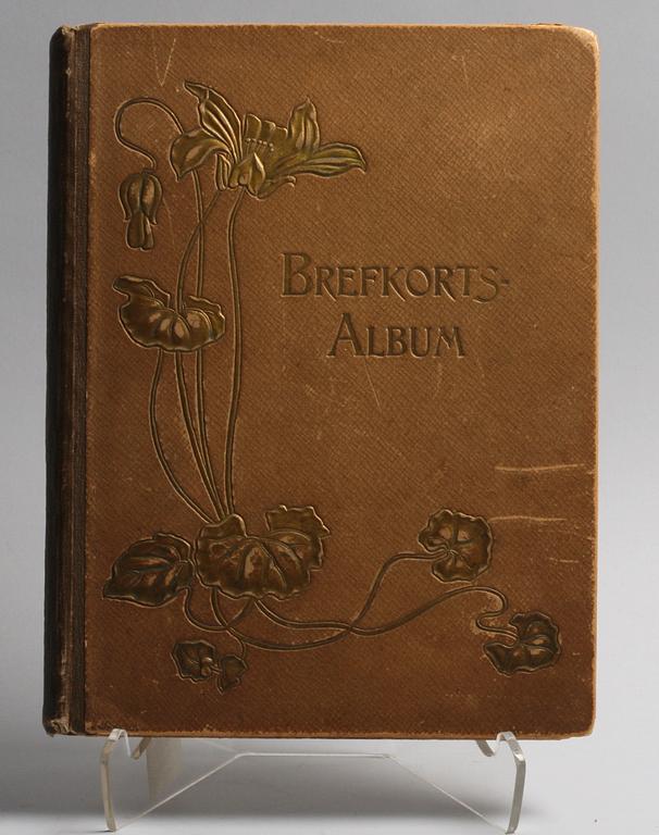BREFKORTSALBUM MED VYKORT, tidigt 1900-tal.