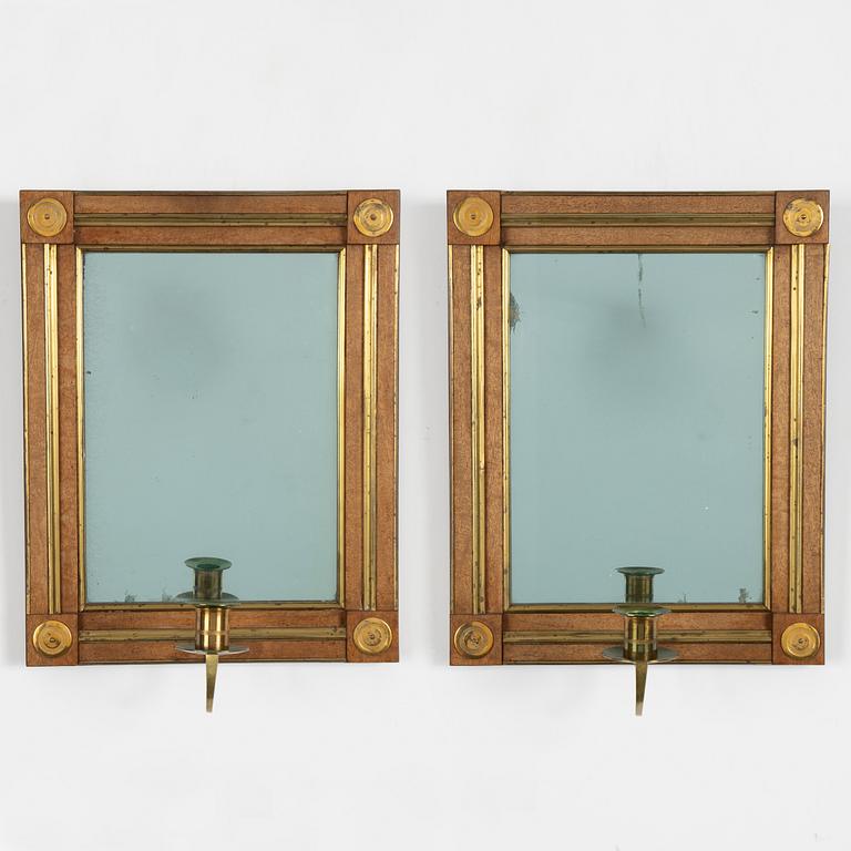 Spegellampetter, ett par, gustaviansk stil, 1900-tal.