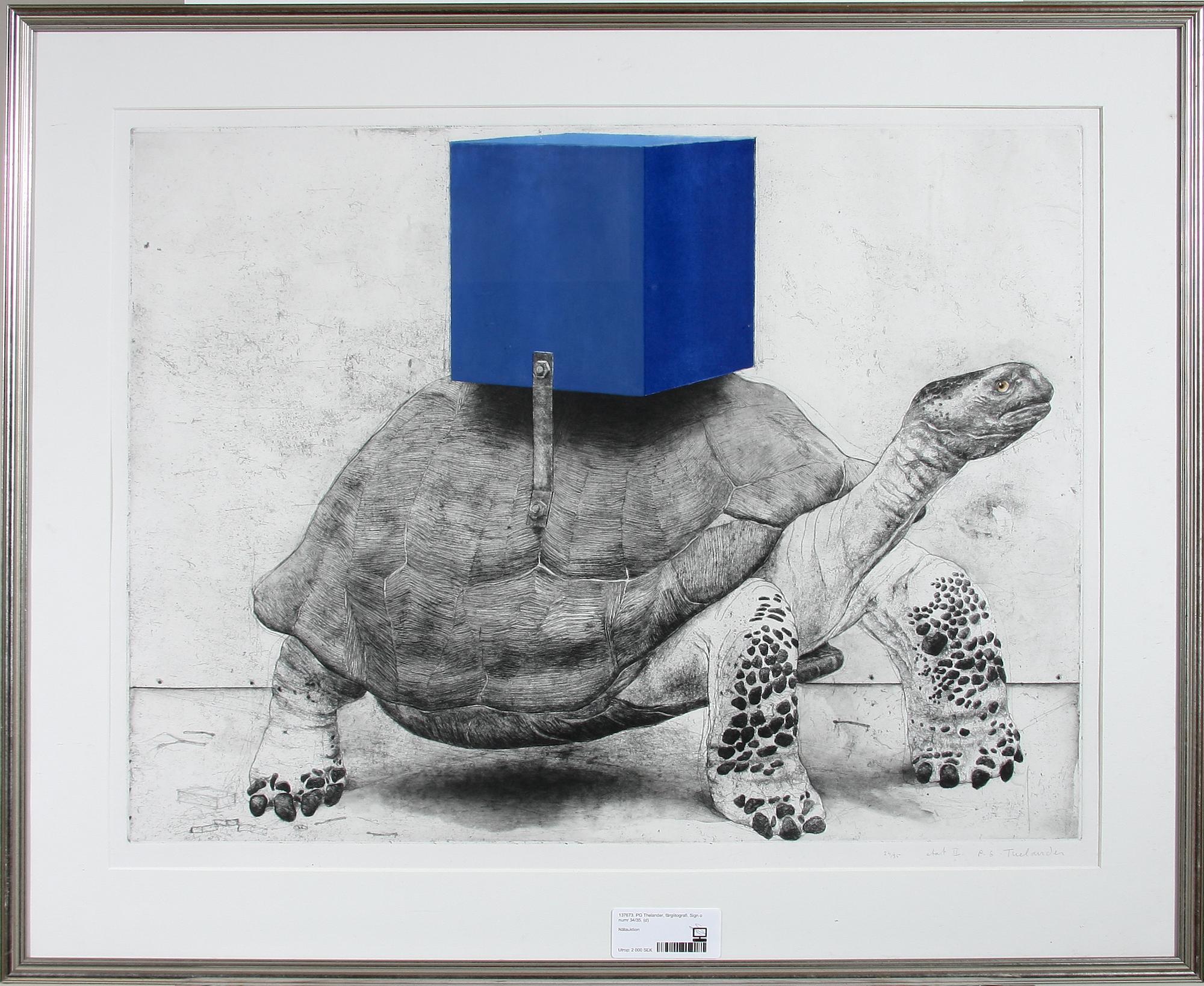 PG THELANDER, färgetsning. Sign o numr 34/35.