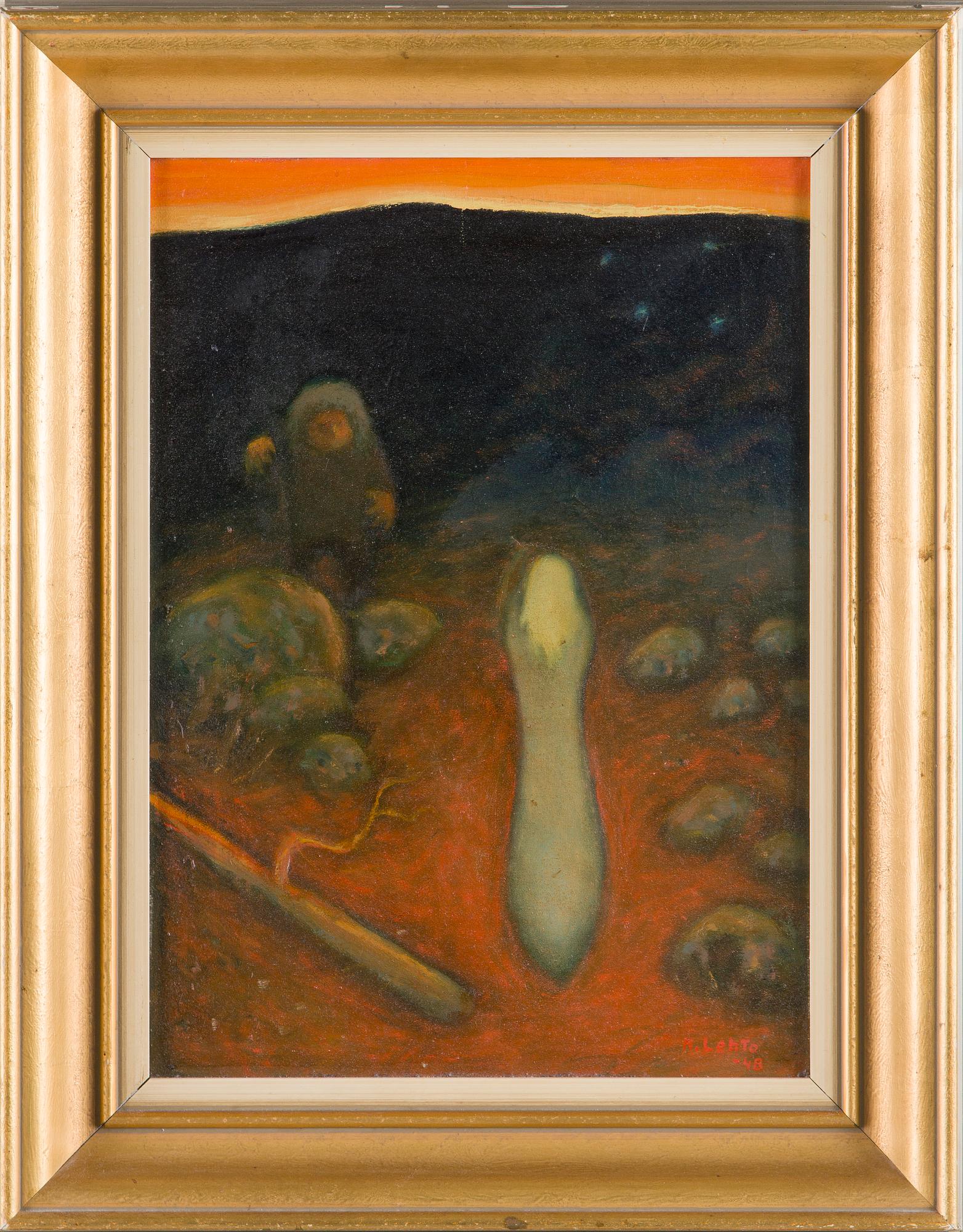 Nikolai Lehto, Twilight Landscape with Girl and Troll.
