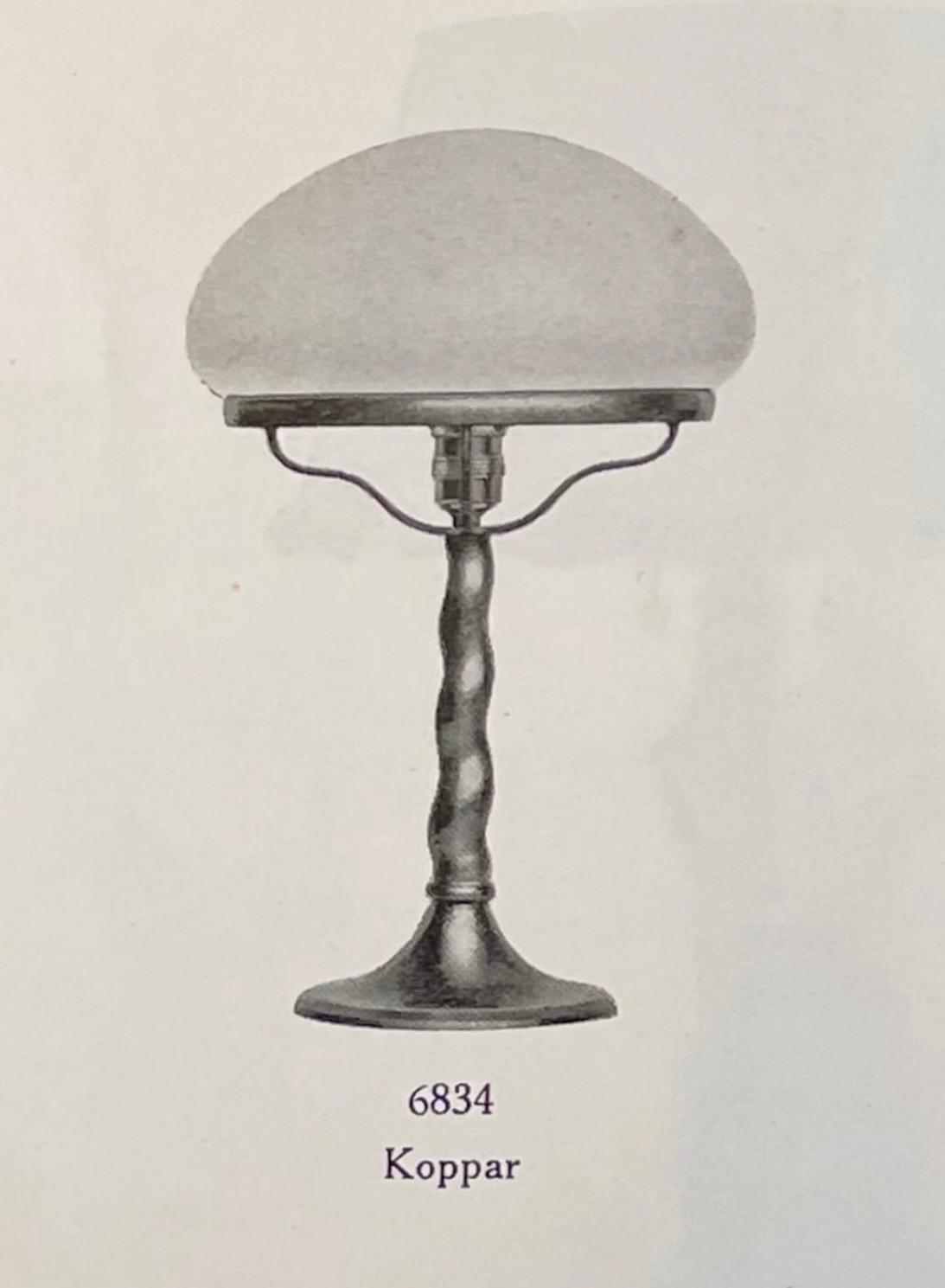 Harald Notini, a table lamp model "6834", Arvid Böhlmarks Lampfabrik, Stockholm, 1920s.