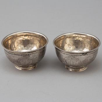 Two silver tumblers, without hallmarks, Sweden, 18th/19th century.