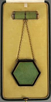 MAKEUP-SET,  18 k guld, art deco. Gustave Keller,  Paris.