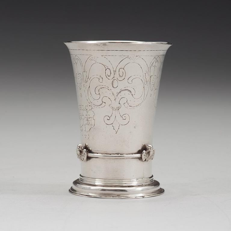 Märkt MC, okänd mästare, bägare, silver, sannolikt (Trondheim runt 1600-talets mitt).