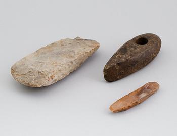 FLINT- OCH STENYXOR, 3 st, forntida.