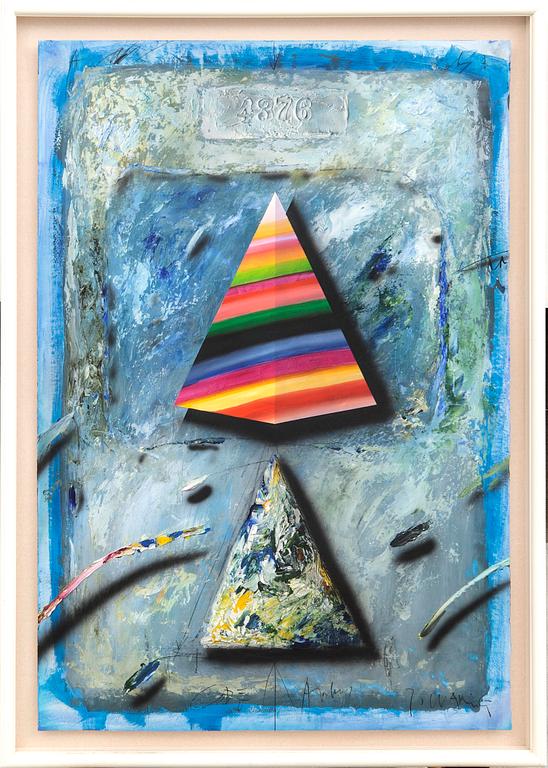 Jörgen Waring, mixed media signerad.