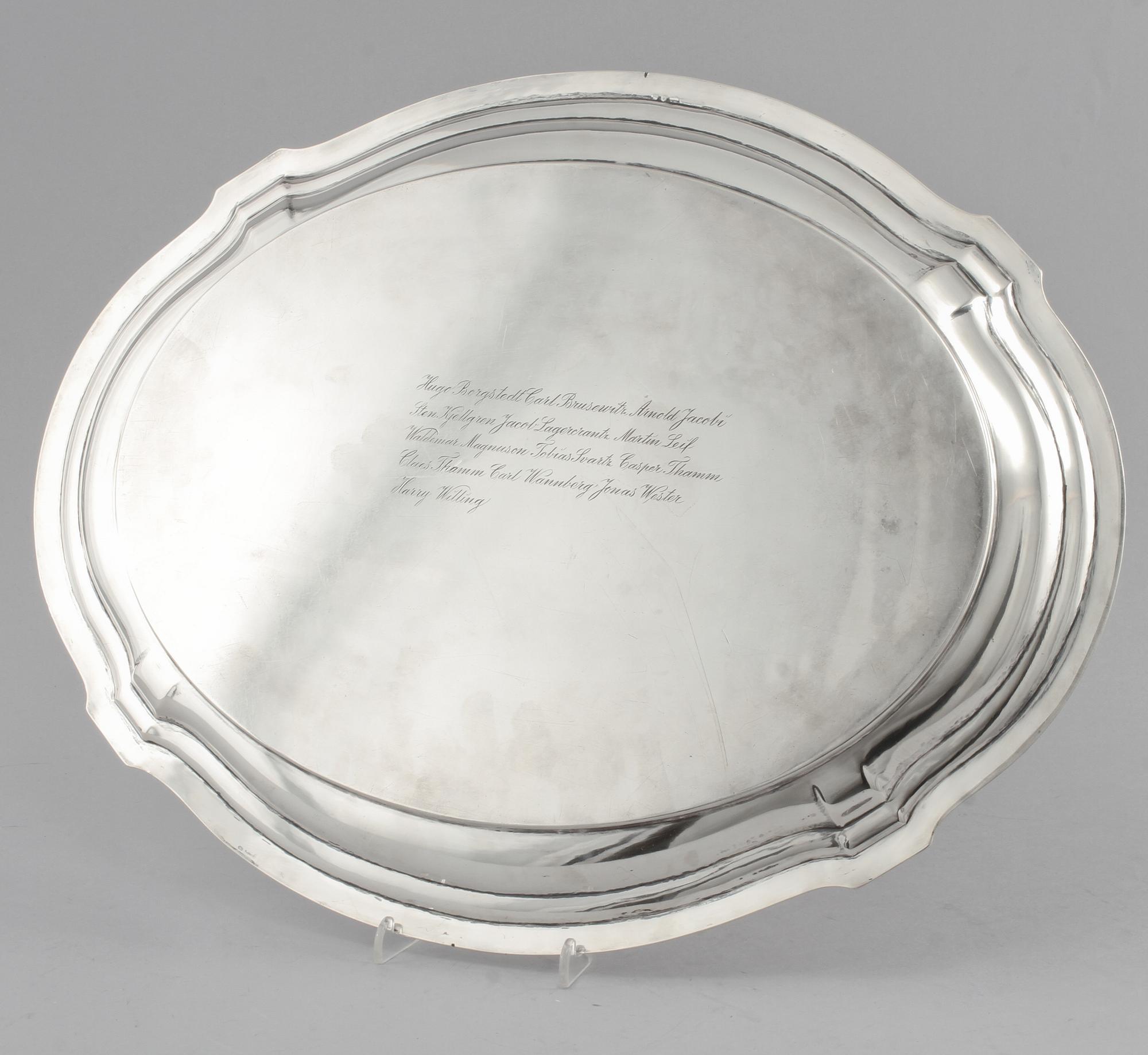 FAT, C G Hallberg, silver, Stockholm, troligen 1919. Vikt 1304 g.