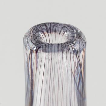 Vicke Lindstrand, a set of three glass vases, Kosta.