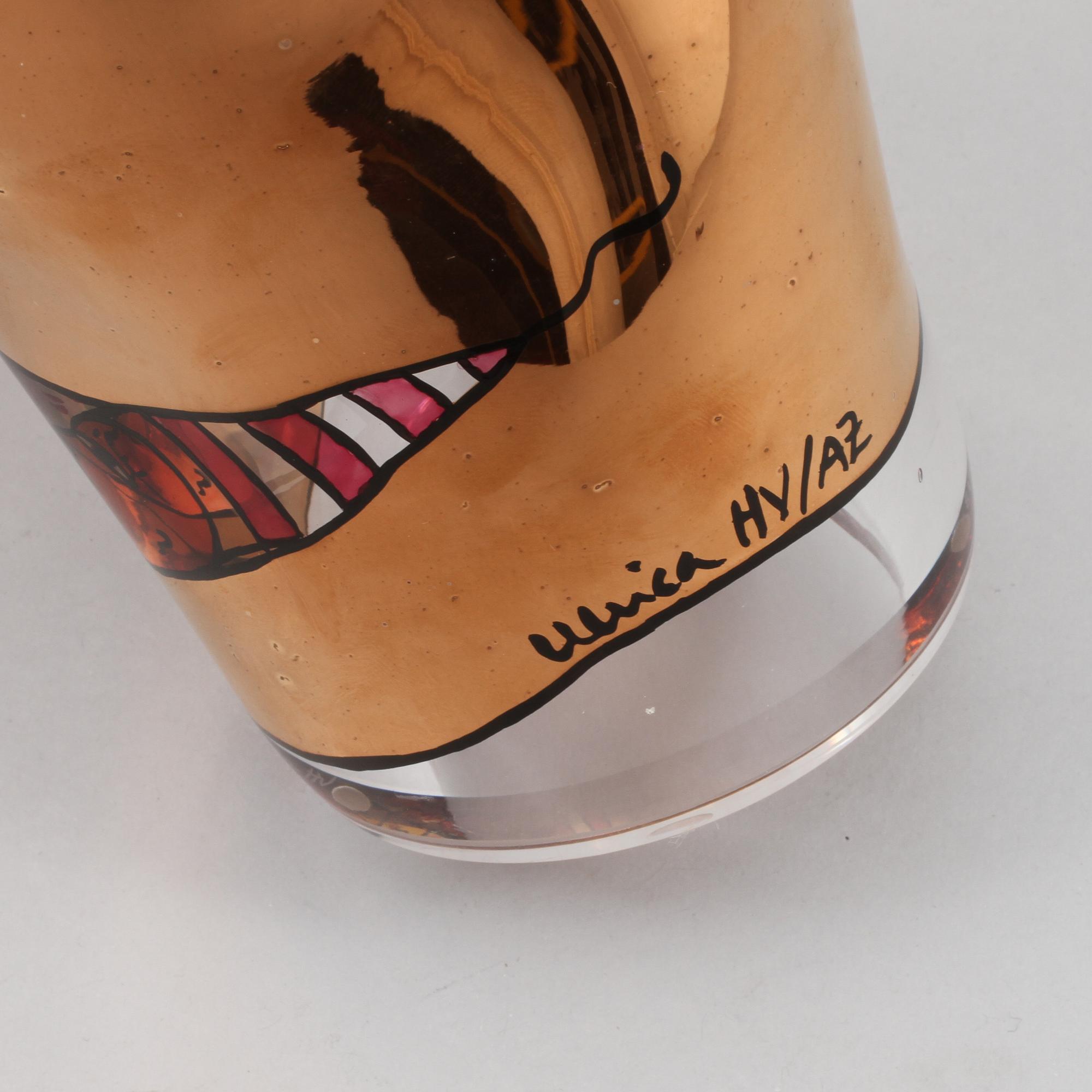 SKULPTUR, glas, Ulrica Hydman-Vallien, Kosta Boda Atelier, 1900-talets fjärde kvartal.