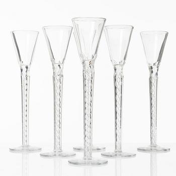 A set of six glasses, Anglo-Irish, 19th century.