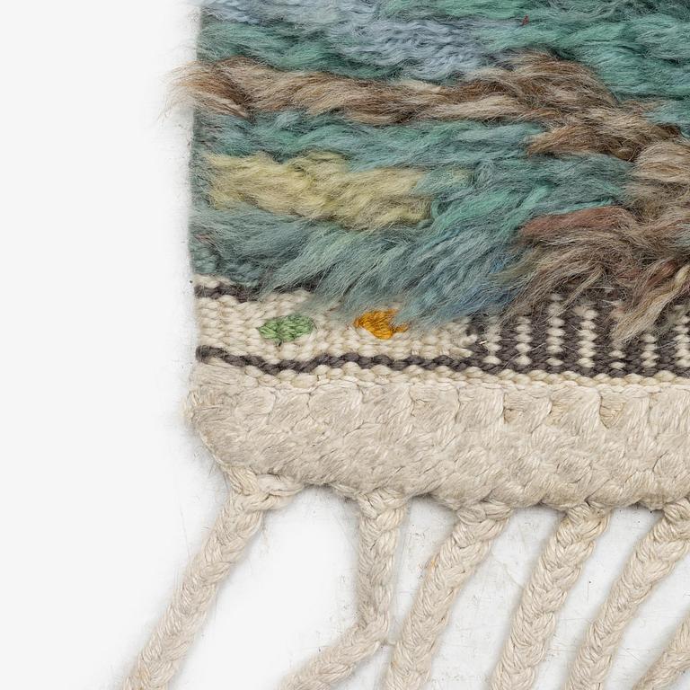 Barbro Nilsson, a runner, 'Marina, grön', knotted pile, c. 469 x 158 cm, signed AB MMF BN.
