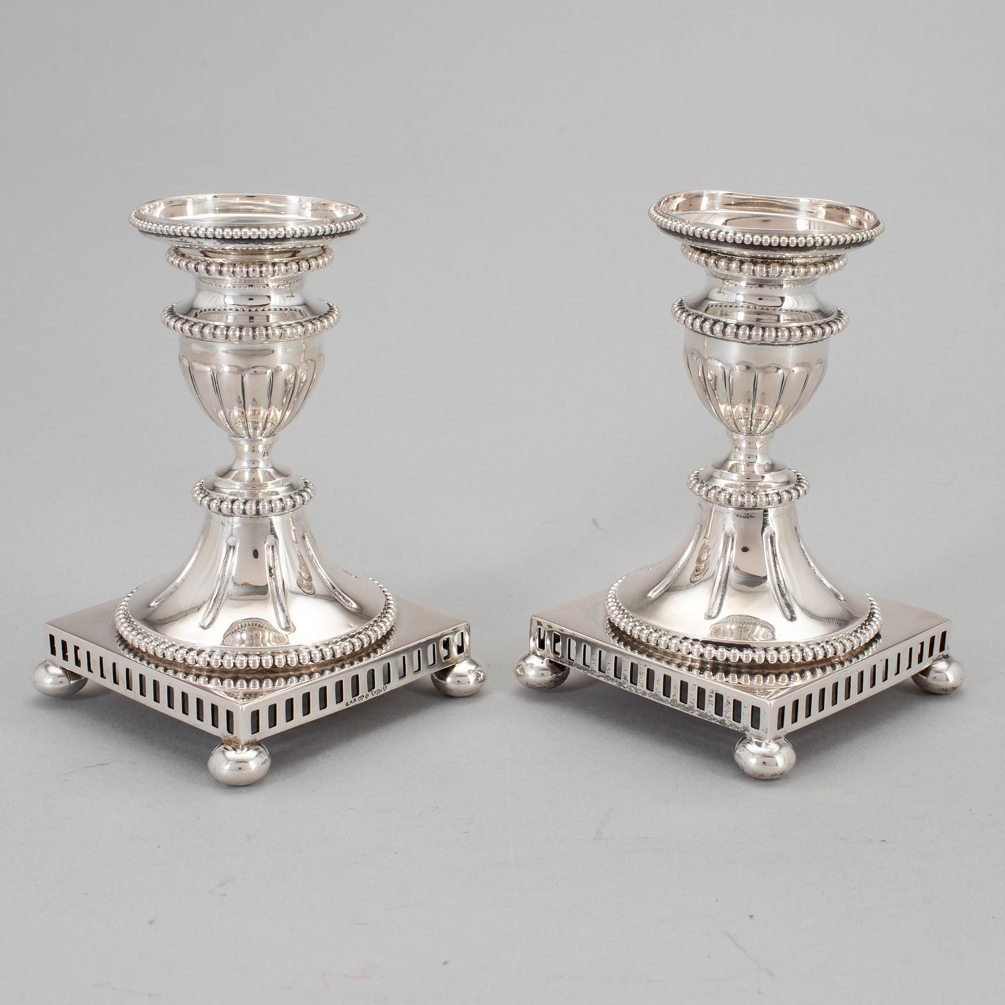 GAB, ljusstakar, ett par, silver, Stockholm, 1916.